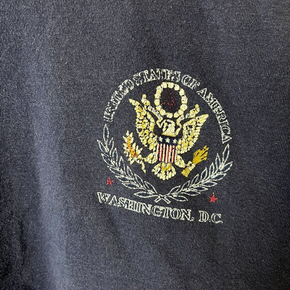 Vintage 90s Washington DC T Shirt Adult Blue XL Extra Large Graphic Tee Solid - Picture 13 of 14